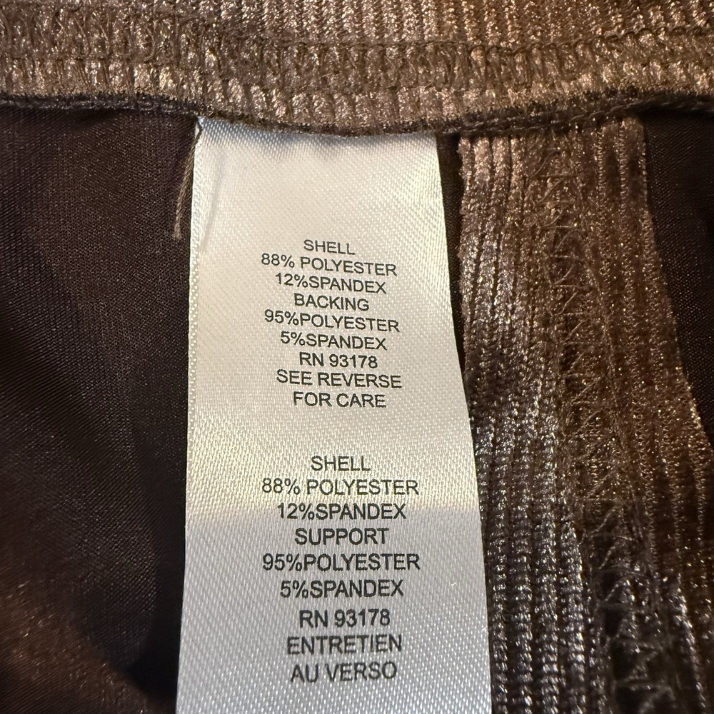 T Tahari Velour‎ Leggings Womens M Brown Pull On Stretch Lounge - Picture 5 of 12